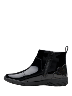 Clarks Kids' Relda Glow K Leather Boots, Black - view 2, Black