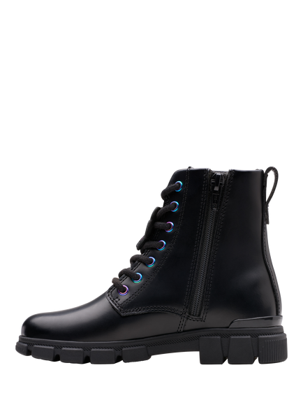 Clarks Kids' Evyn Top Leather Lace-Up Boots, Black - view 2, Black