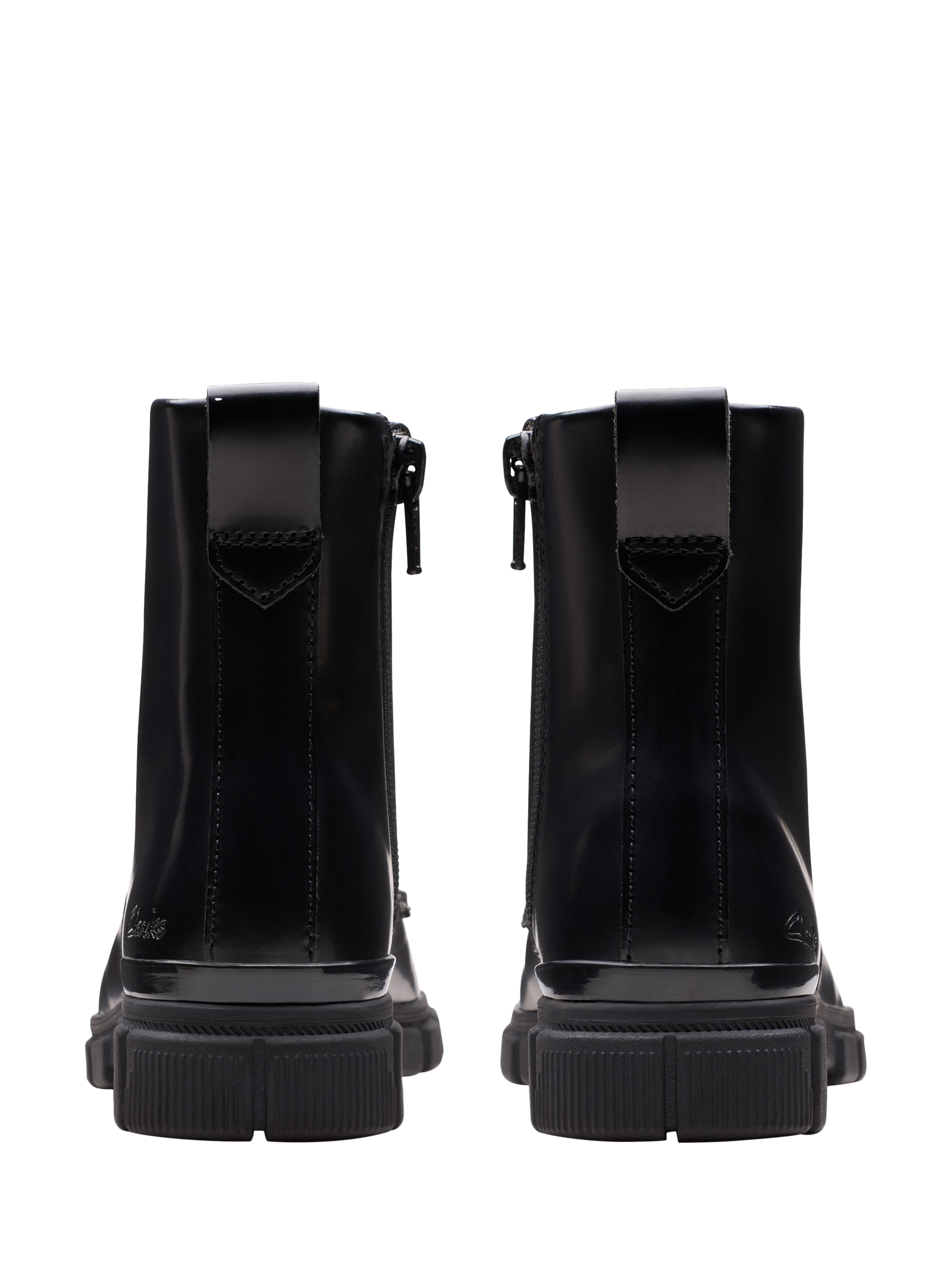 Product image 5 of 7, which shows Clarks Kids' Evyn Top Leather Lace-Up Boots, Black, 10 F Jnr