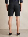 Reiss Sketch Cotton Linen Blend Shorts, Navy