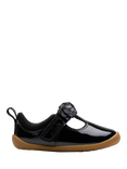 Clarks Kids' Roamer Trim T Leather Shoes, Black Patent