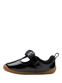 Clarks Kids' Roamer Trim T Leather Shoes, Black Patent - view 2, Black Patent
