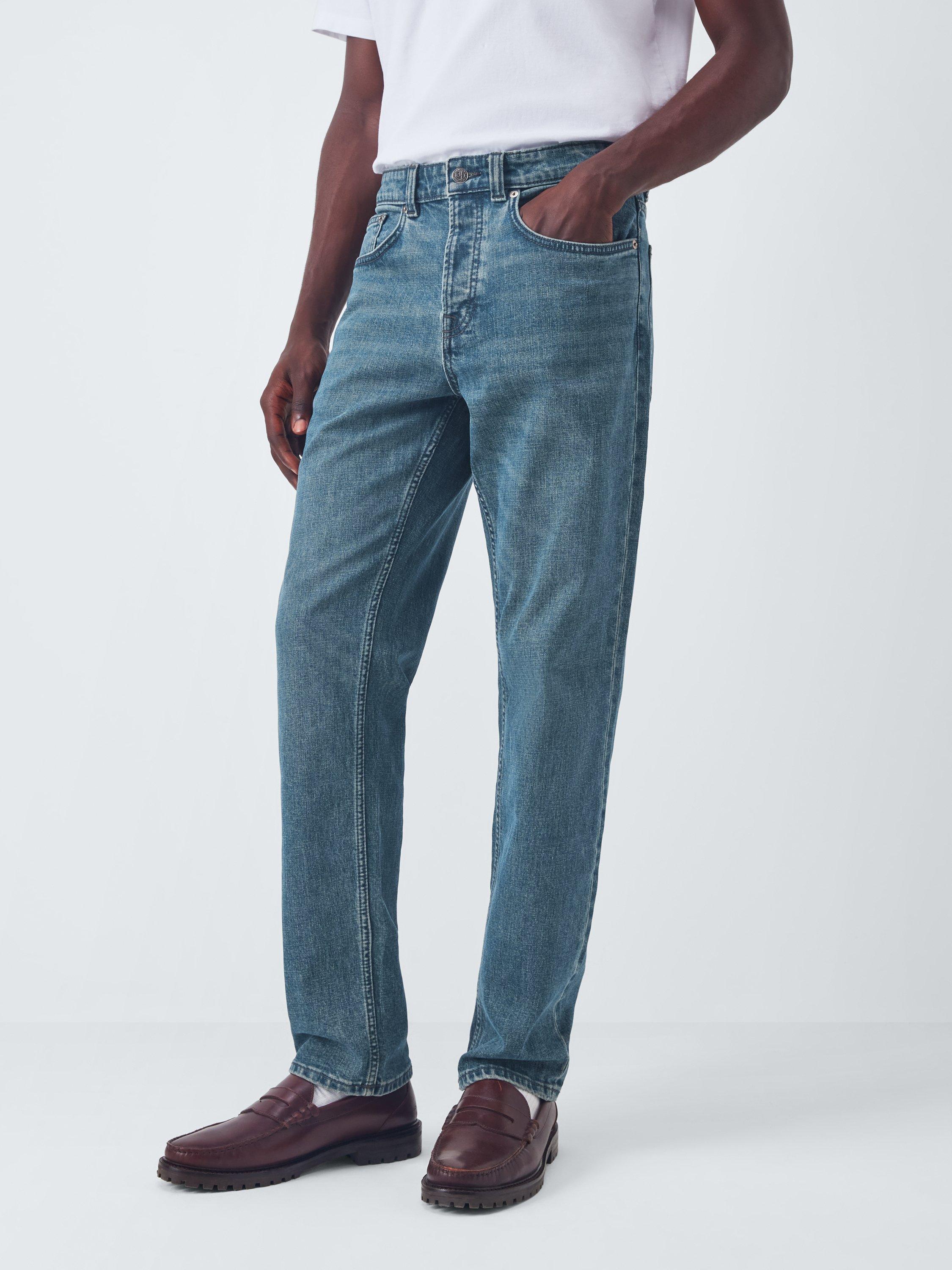 Product image 1 of 6, which shows John Lewis Regular Fit Denim Jeans, Mid Wash Light, 30R
