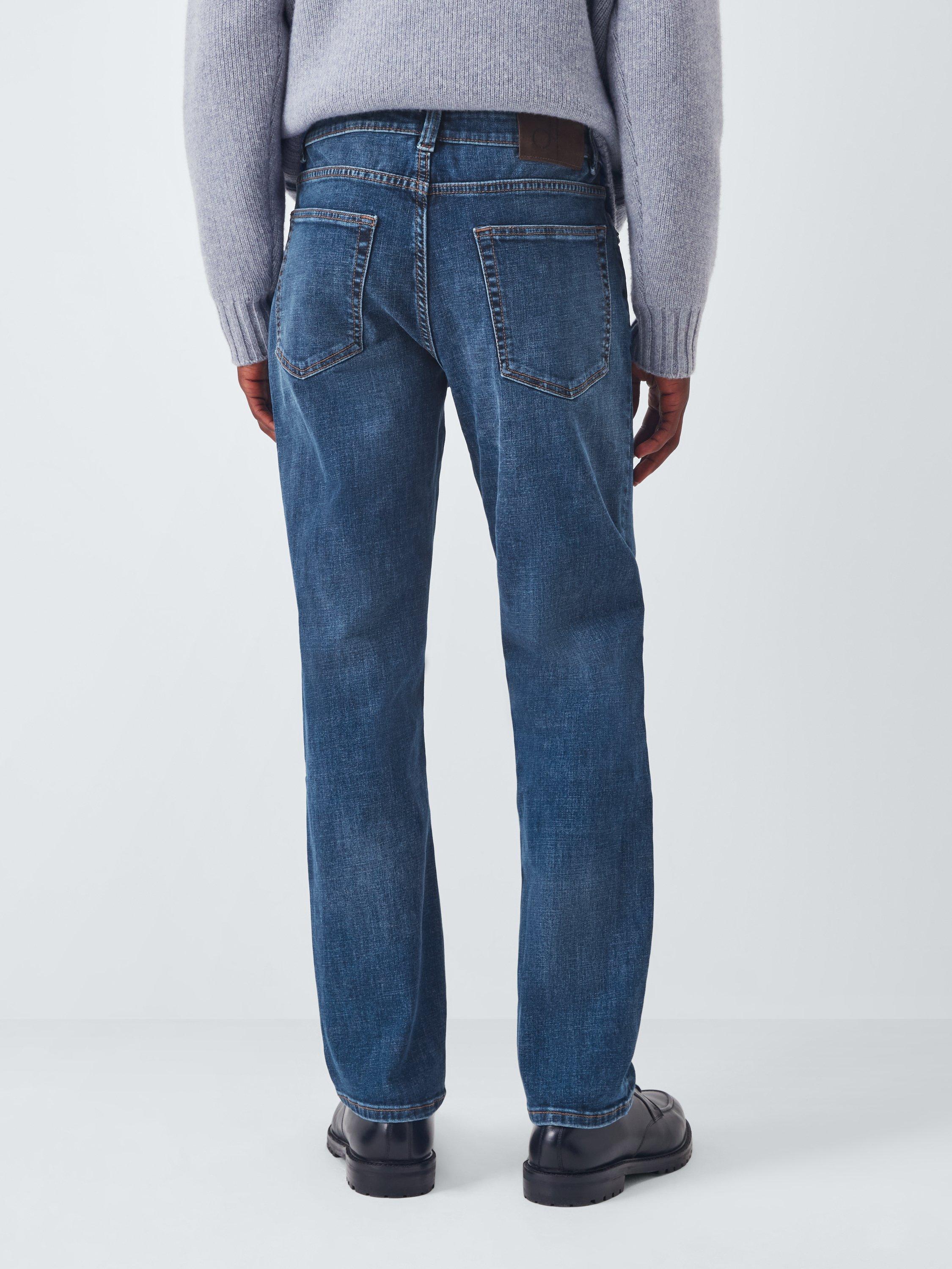 Product image 2 of 6, which shows John Lewis Regular Fit Denim Jeans, Mid Wash, 30R