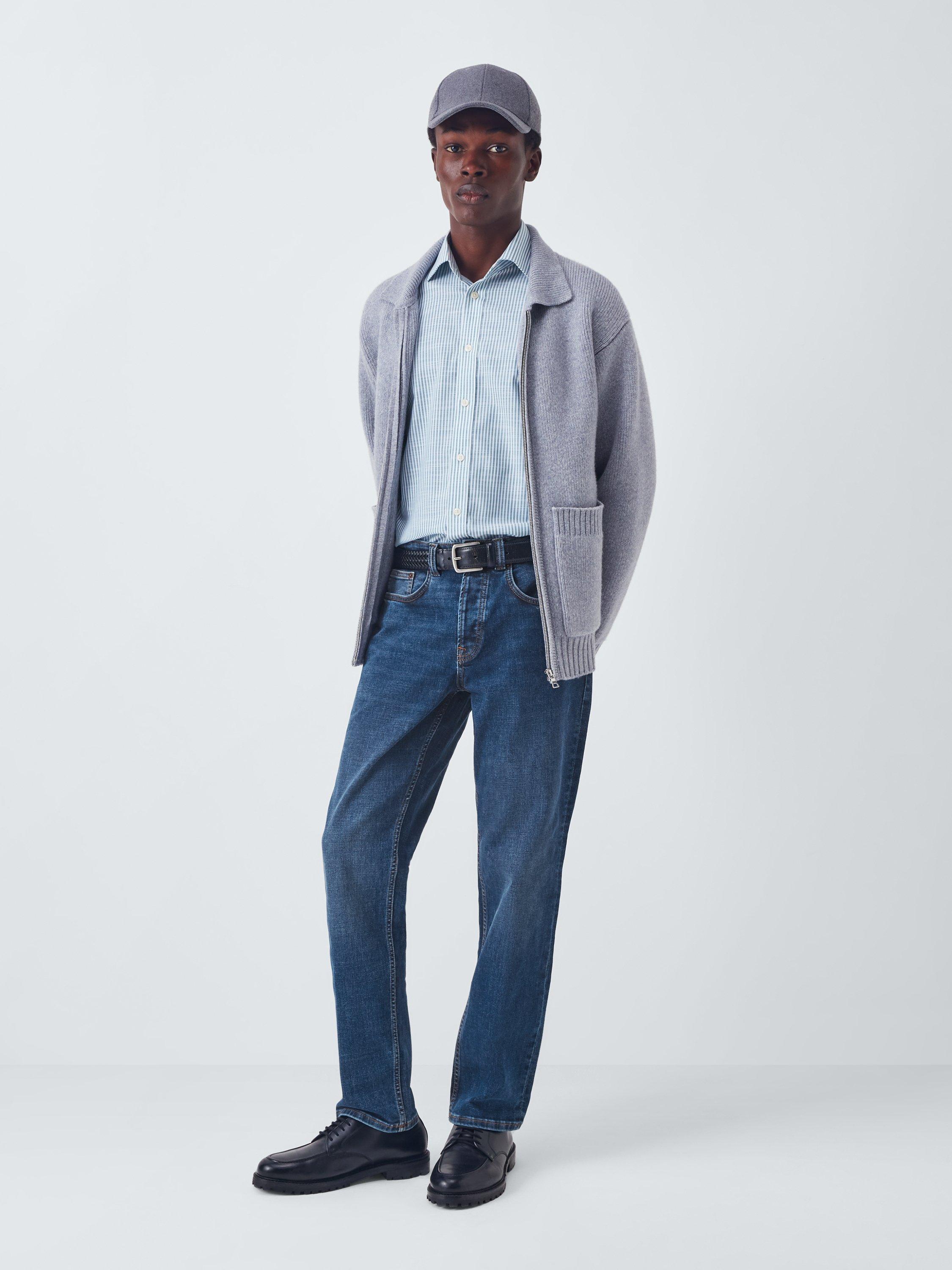 Product image 3 of 6, which shows John Lewis Regular Fit Denim Jeans, Mid Wash, 30R