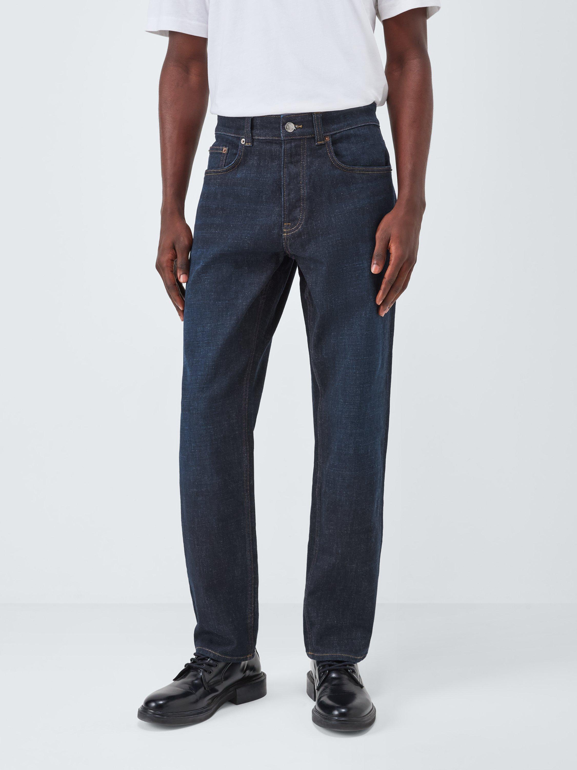 Product image 1 of 6, which shows John Lewis Regular Fit Denim Jeans, Dark Wash, 30R