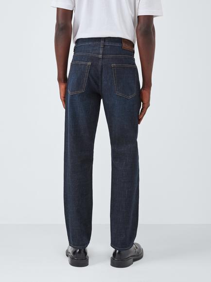 John Lewis Regular Fit Denim Jeans - view 2, Dark Wash