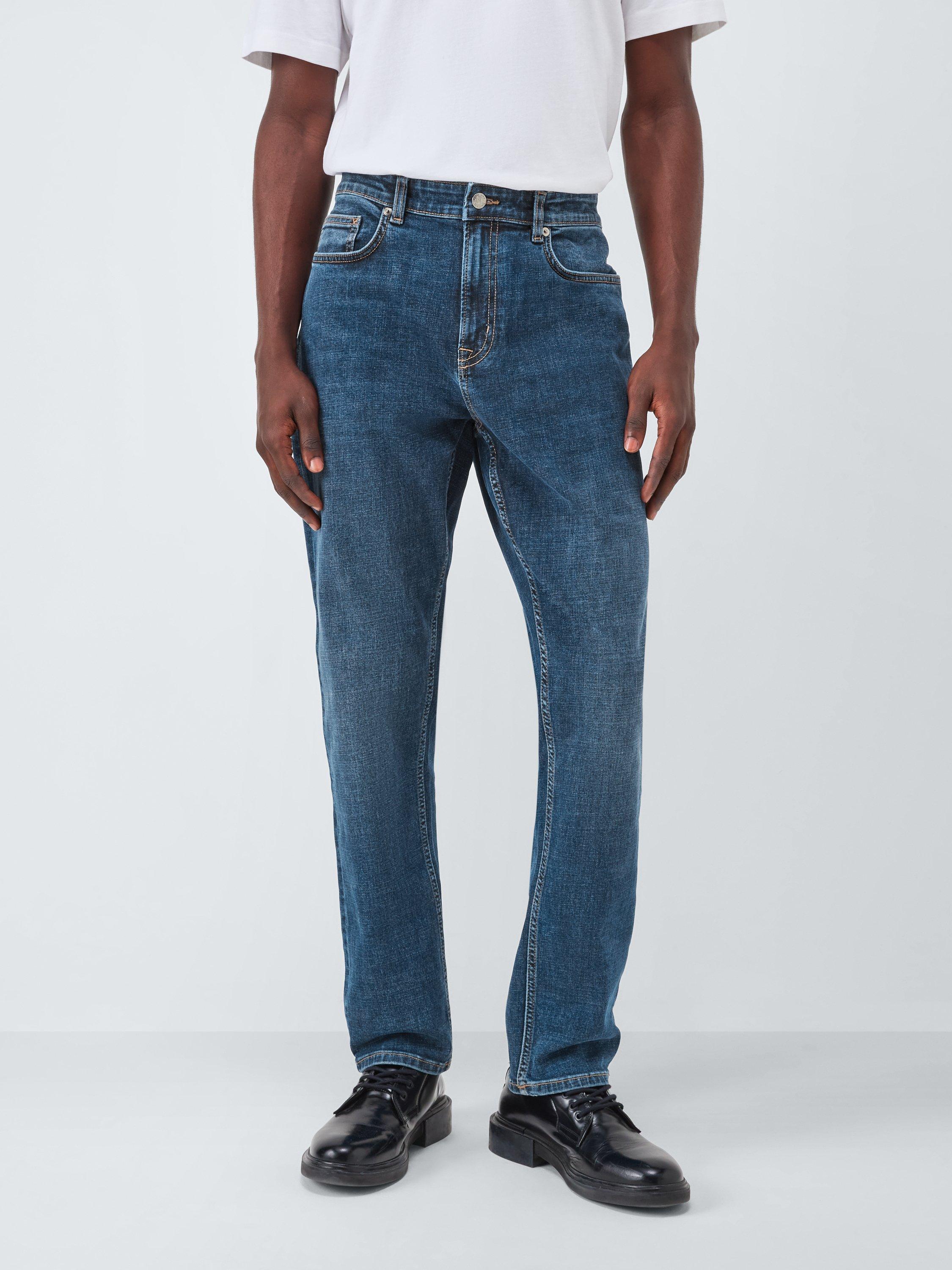 Product image 1 of 6, which shows John Lewis Slim Fit Denim Jeans, Mid Wash, 30R