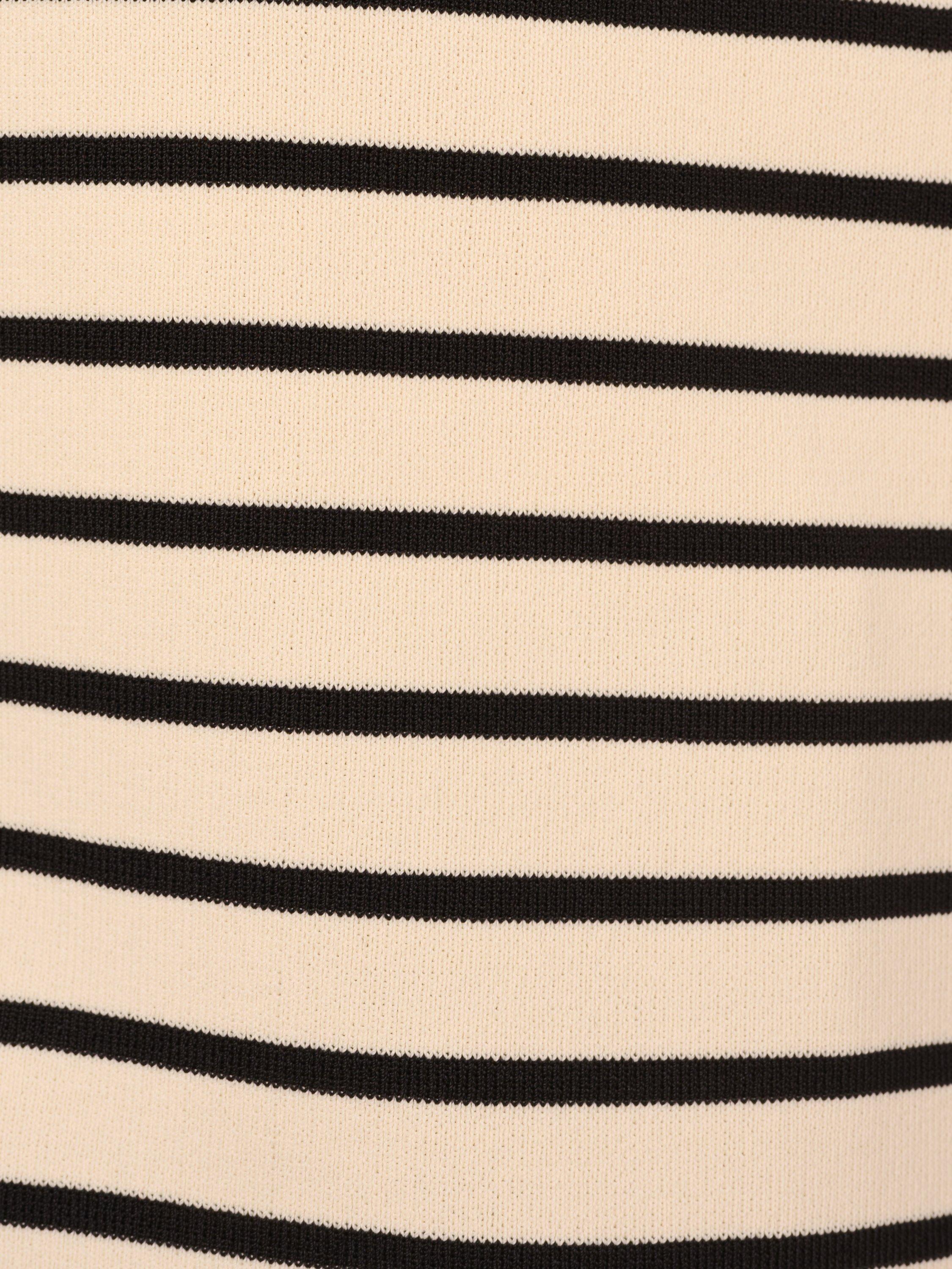 Product image 7 of 7, which shows Adrianna Papell V-Neck Cap Sleeve Stretch Knit Top, Ivory/Black, L