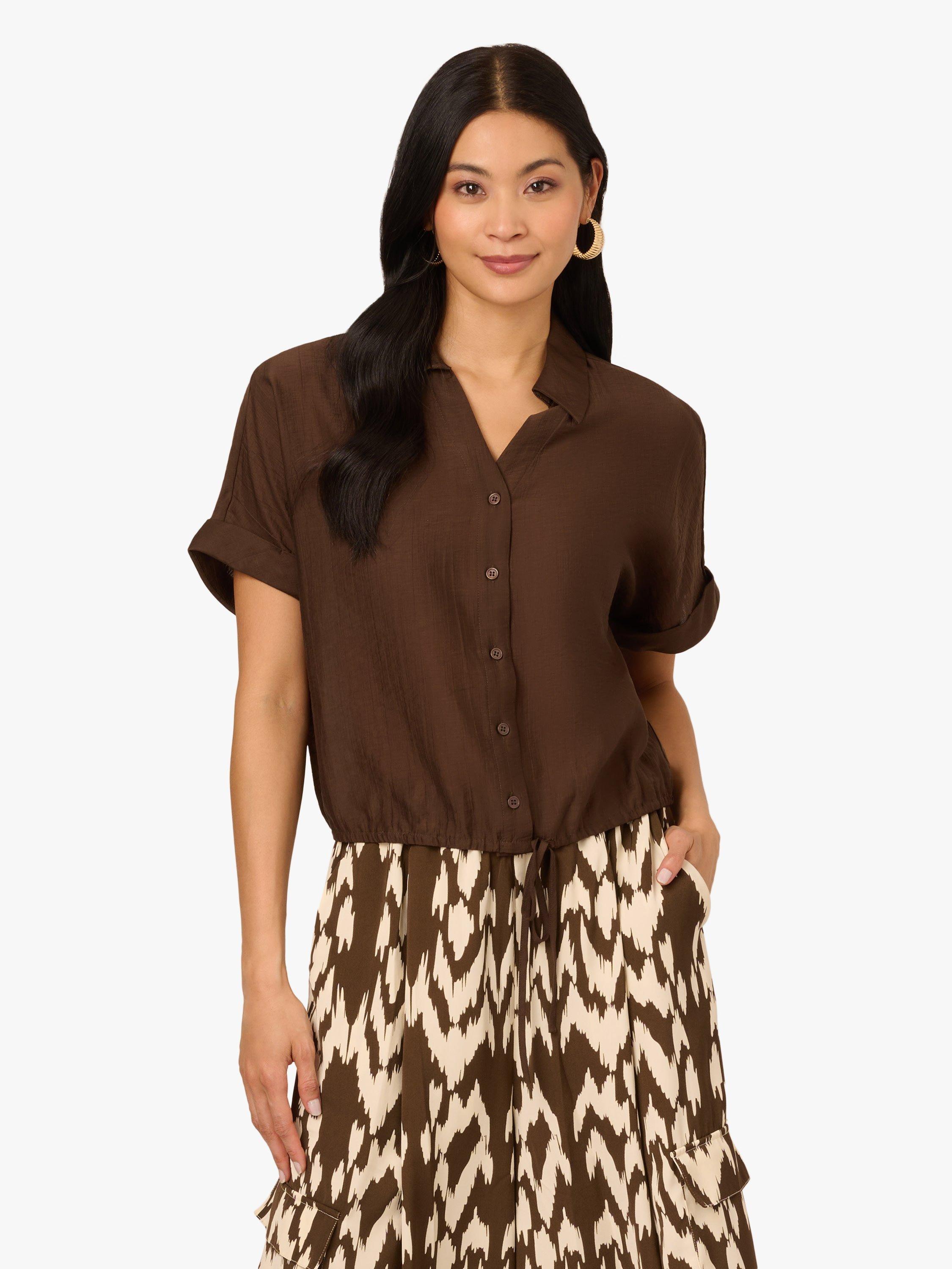 Adrianna Papell V-Placket Front Tie Shirt