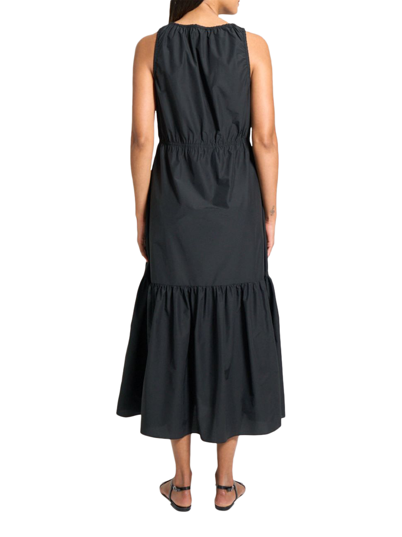 Product image 2 of 3, which shows Theory Gathered Tiers Midi Dress, Black, XS