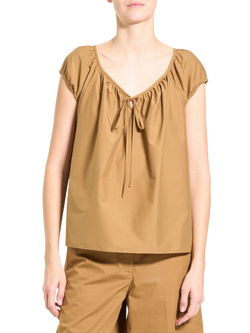 Theory Easy Tie Neck Top, Brown, Brown