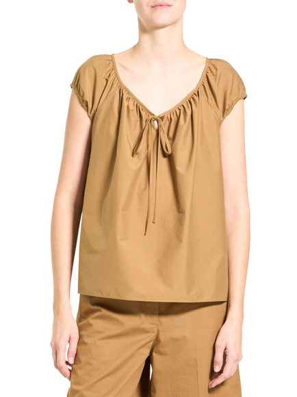 Theory Easy Tie Neck Top, Brown, Brown