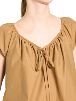 Theory Easy Tie Neck Top, Brown - view 2, Brown