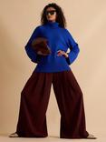 FLORERE Deep Pleat Wide Leg Trousers