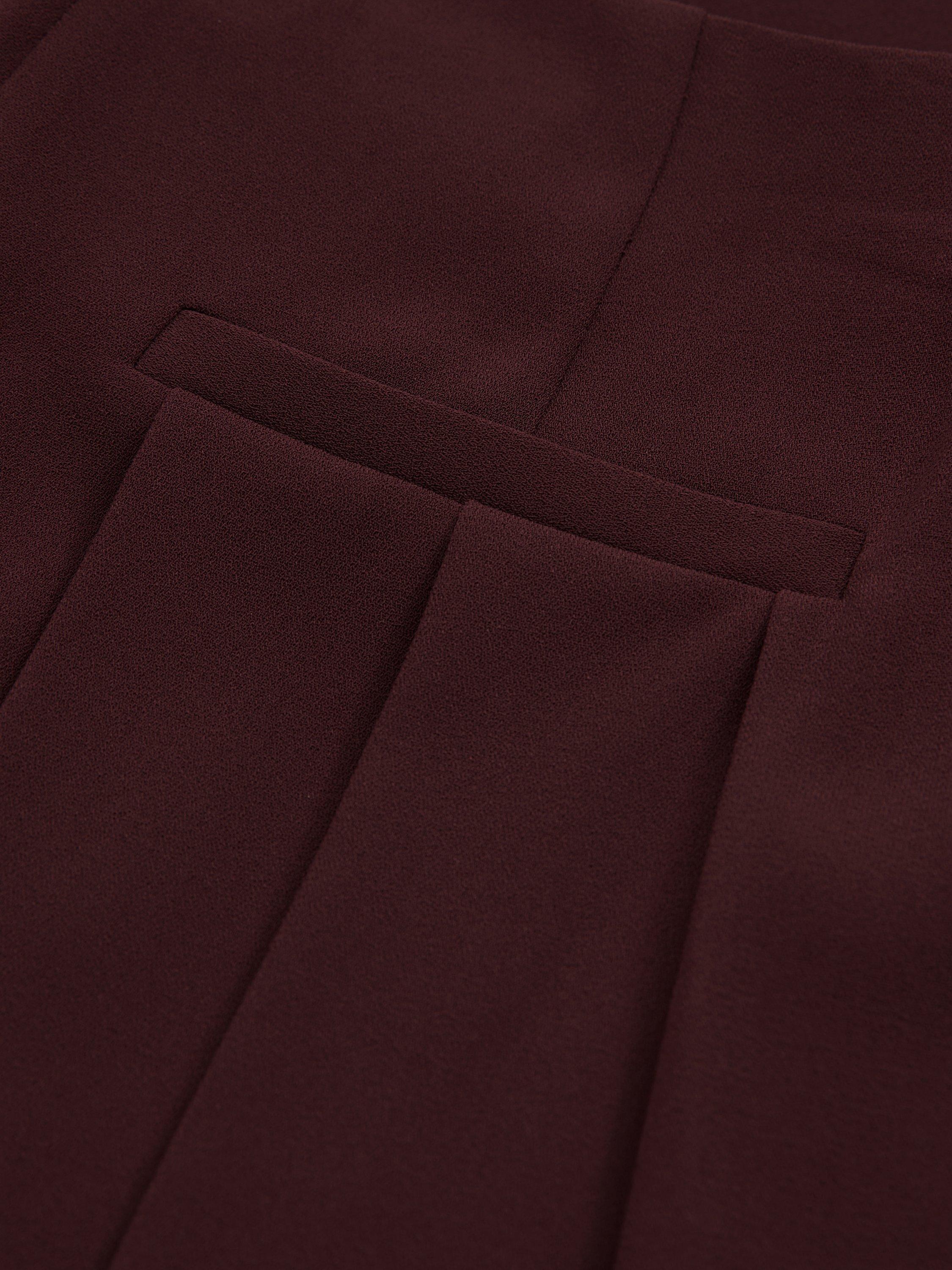 Product image 5 of 5, which shows FLORERE Deep Pleat Wide Leg Trousers, Burgundy, 8