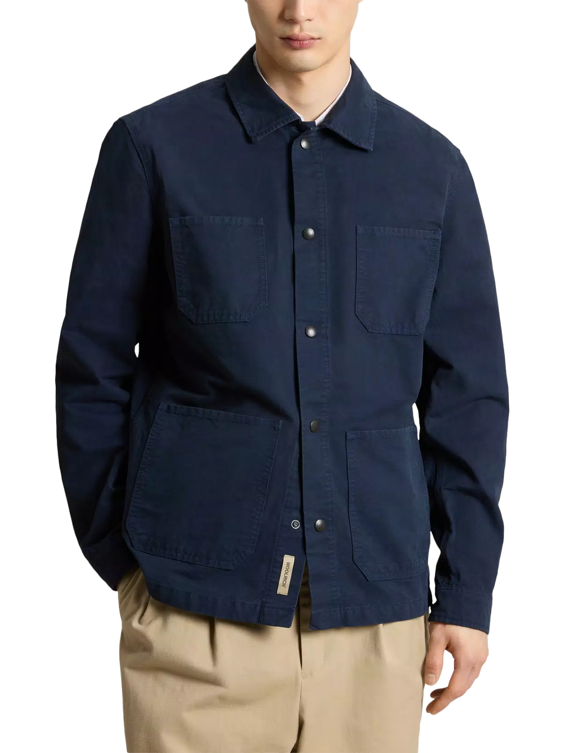 Product image 1 of 1, which shows WOOLRICH Cotton Overshirt, Melton Blue, S