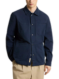 WOOLRICH Cotton Overshirt, Melton Blue