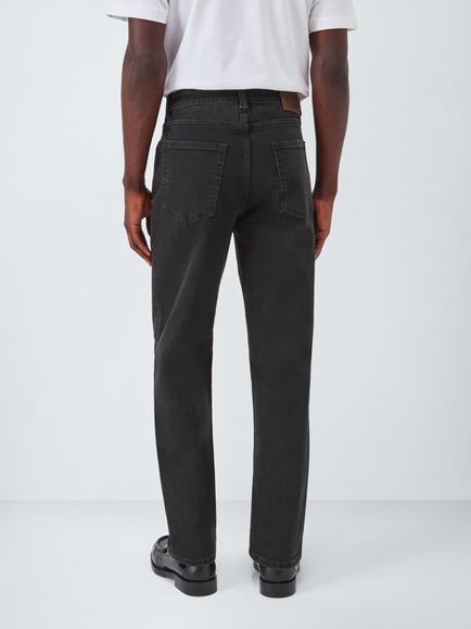 John Lewis Regular Fit Denim Jeans - view 2, Washed Black