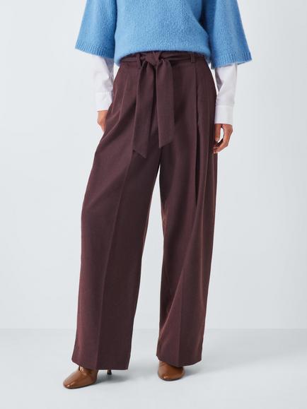 John Lewis Tailored Wide Leg Flannel Trousers, Fig