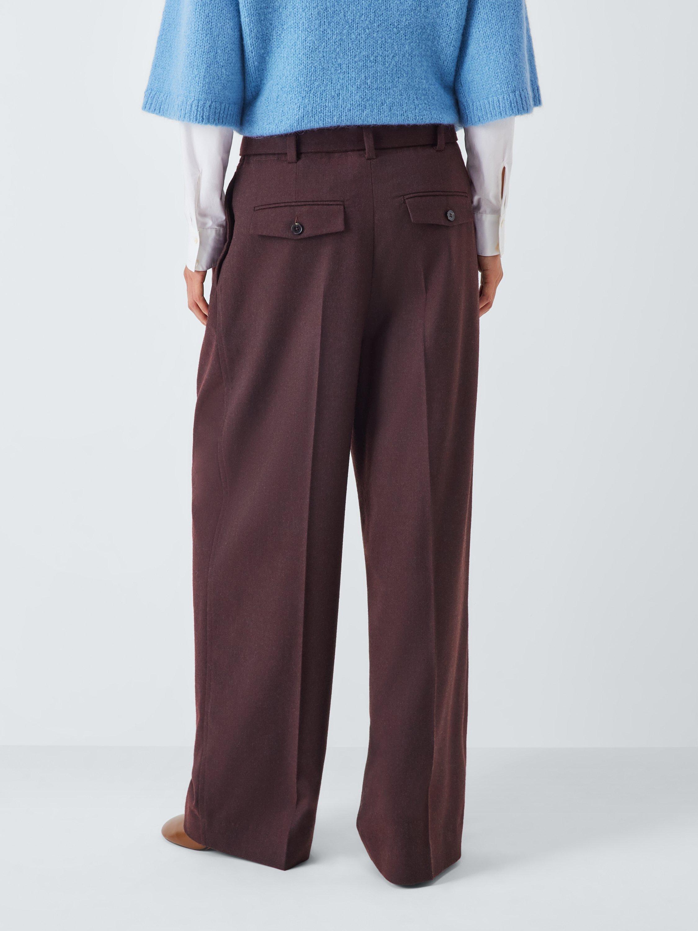 Product image 2 of 6, which shows John Lewis Tailored Wide Leg Flannel Trousers , Fig, 12