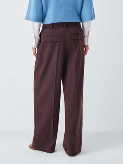 John Lewis Tailored Wide Leg Flannel Trousers - view 2, Fig