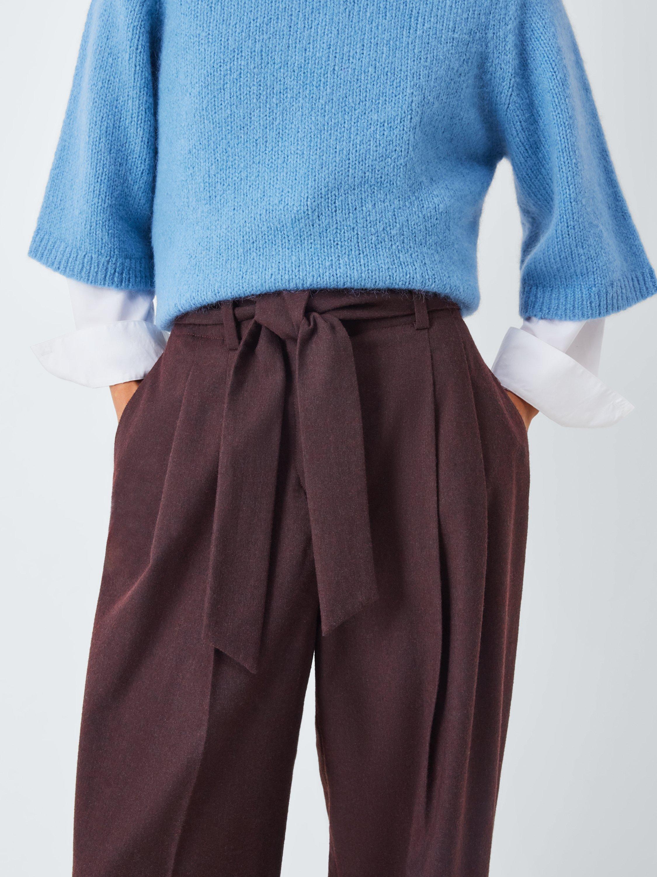 Product image 5 of 6, which shows John Lewis Tailored Wide Leg Flannel Trousers , Fig, 12
