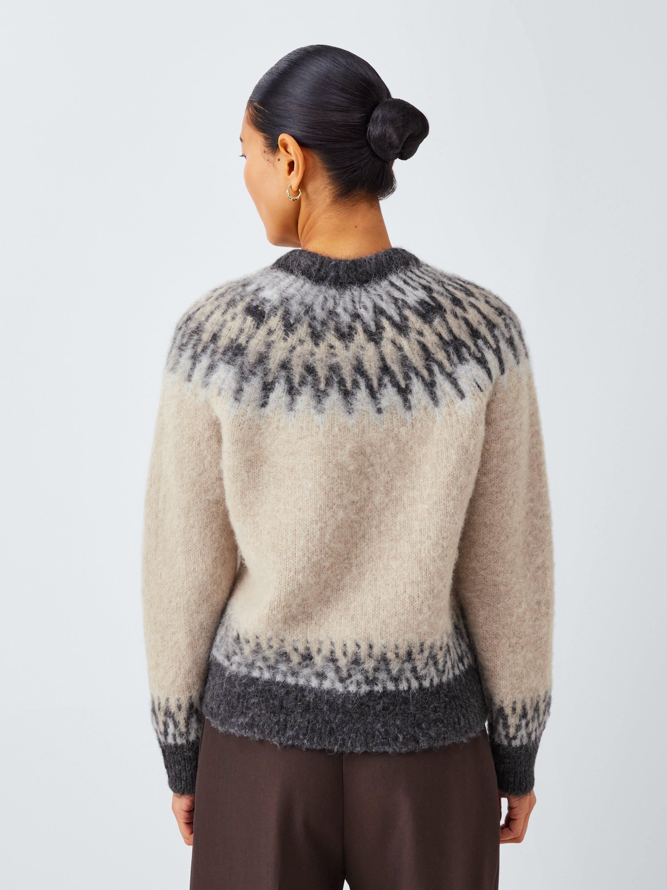 Product image 2 of 6, which shows John Lewis Alpaca Wool Blend Fair Isle Knit Jumper, Natural/Multi, 8