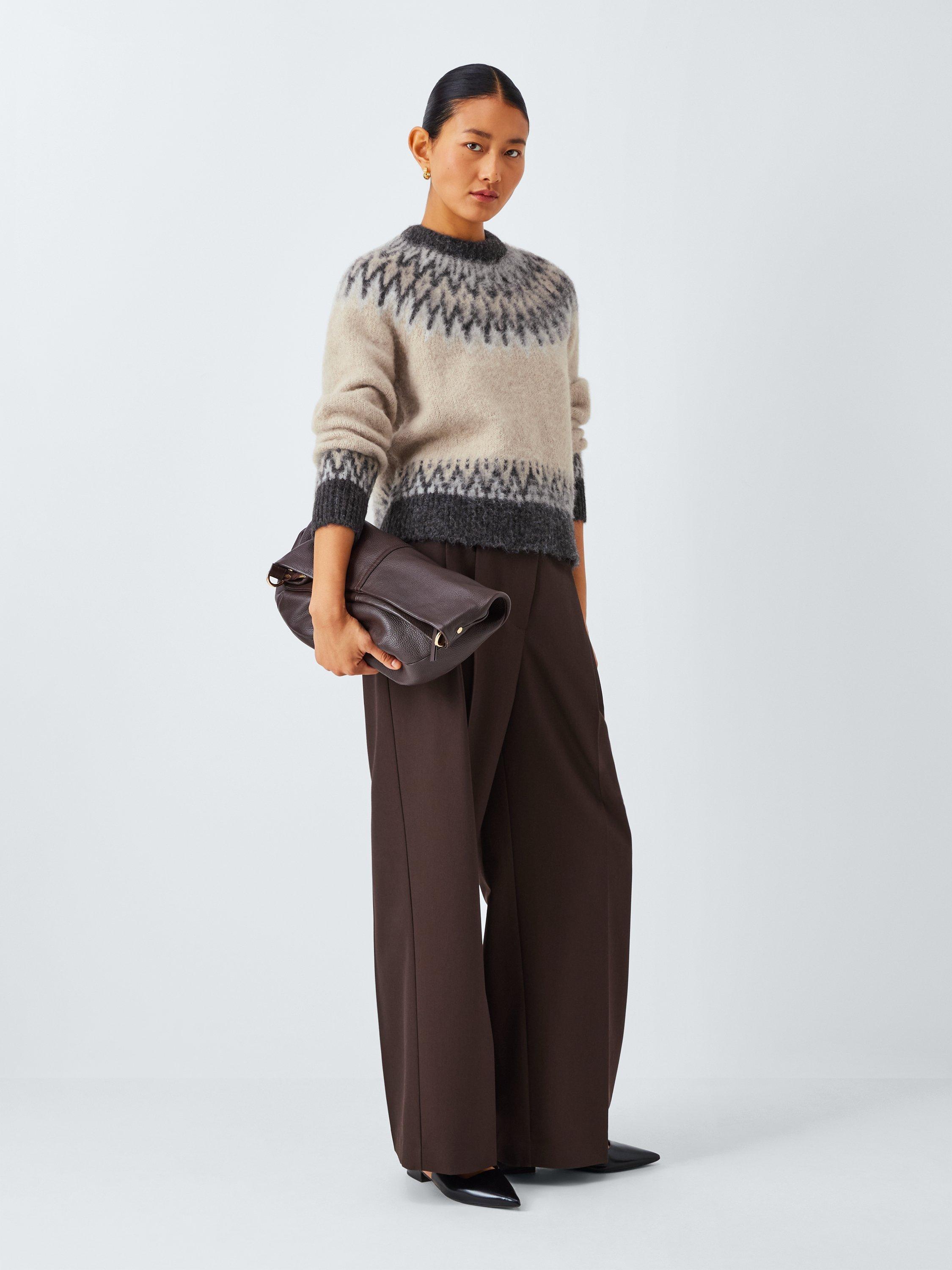 Product image 3 of 6, which shows John Lewis Alpaca Wool Blend Fair Isle Knit Jumper, Natural/Multi, 8