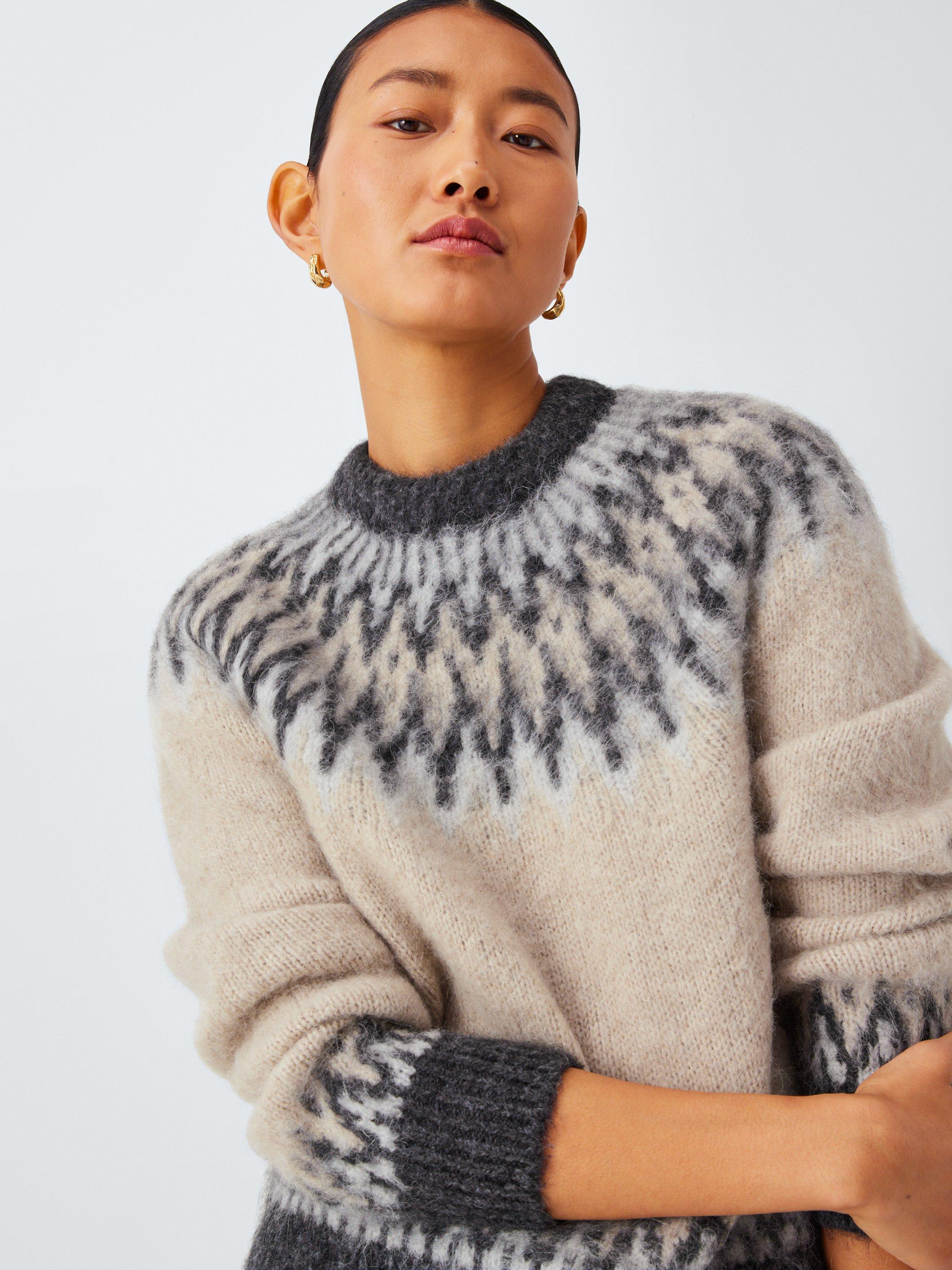 トップス U Neck Popover fair isle sweater knit U Neck Popover fair isle sweater knit