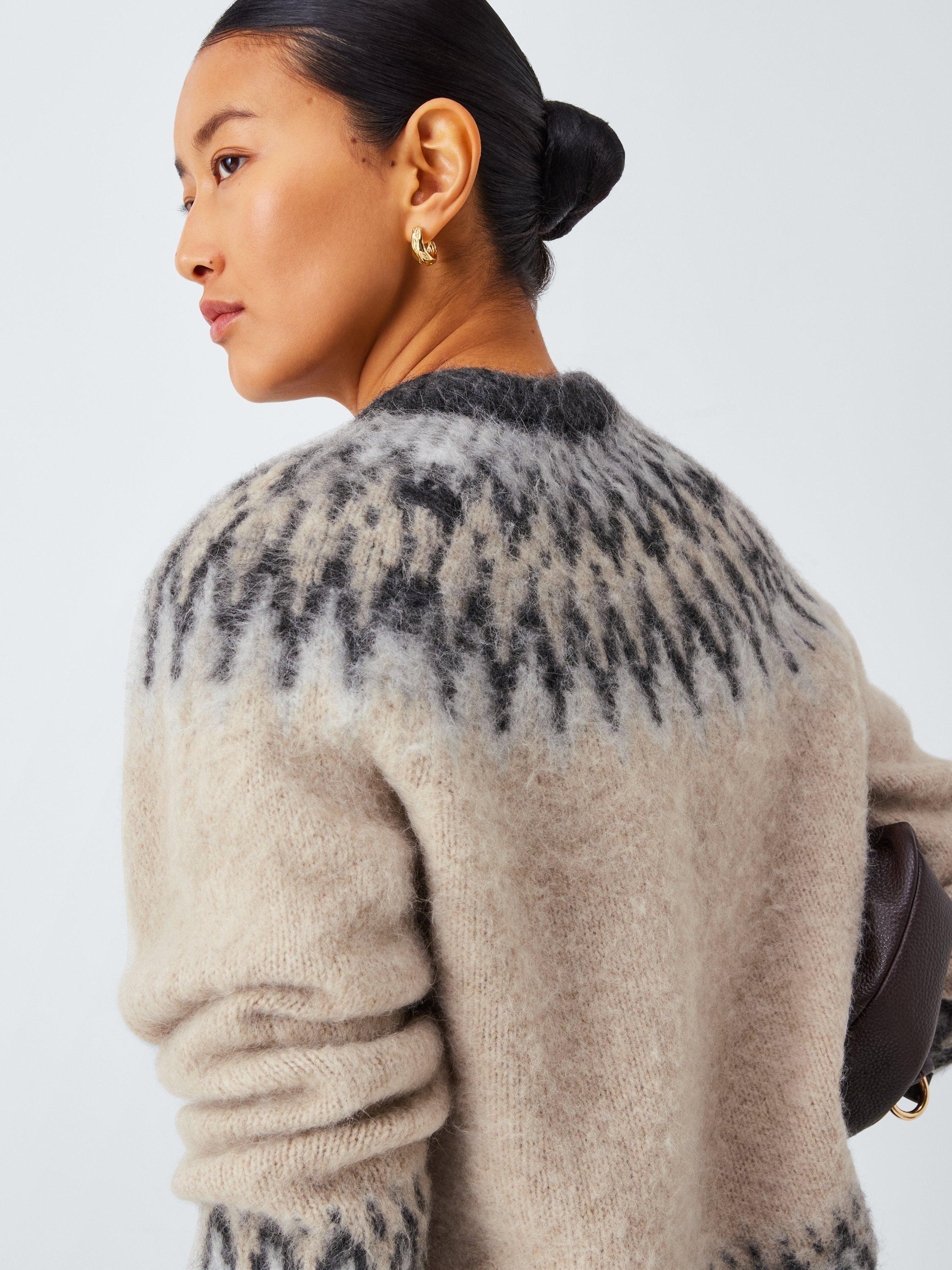 Product image 6 of 6, which shows John Lewis Alpaca Wool Blend Fair Isle Knit Jumper, Natural/Multi, 8