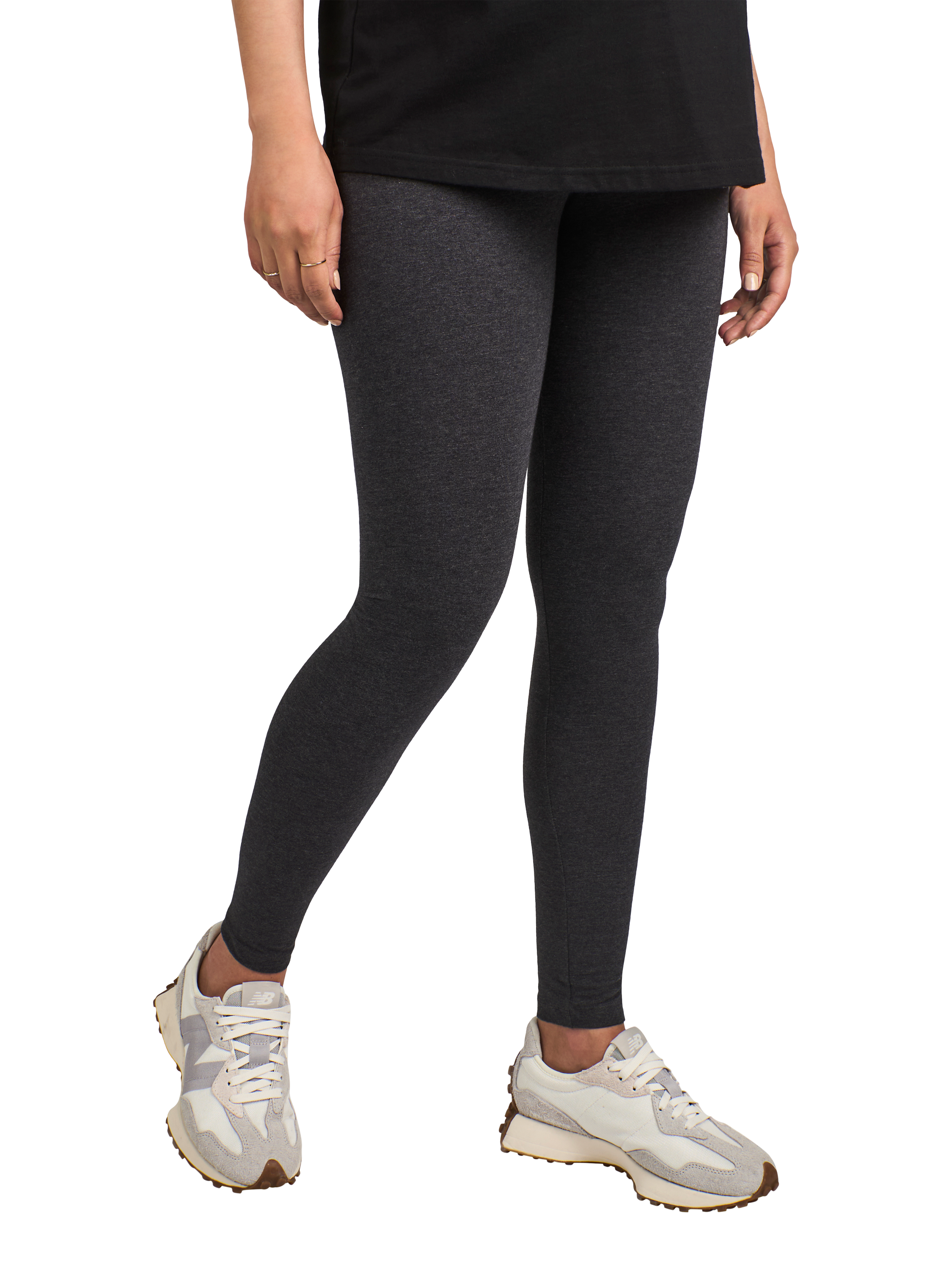 Product image 1 of 4, which shows JoJo Maman Bébé Cotton Blend Maternity Leggings, Charcoal, S