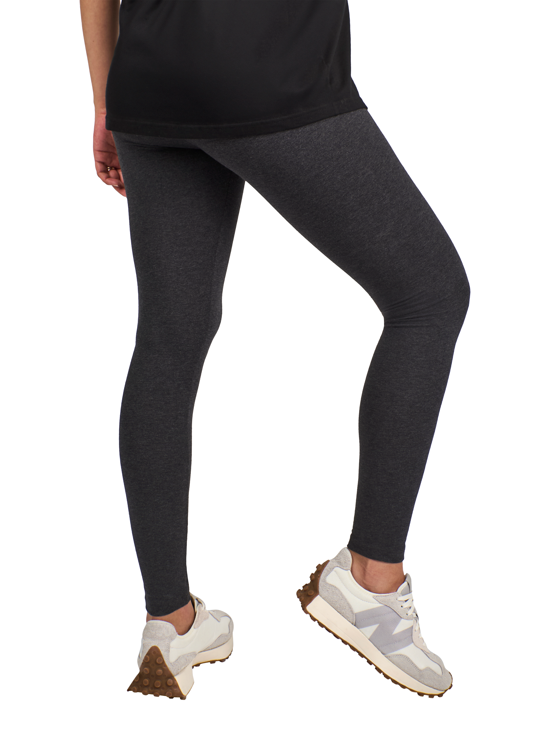 Product image 3 of 4, which shows JoJo Maman Bébé Cotton Blend Maternity Leggings, Charcoal, S