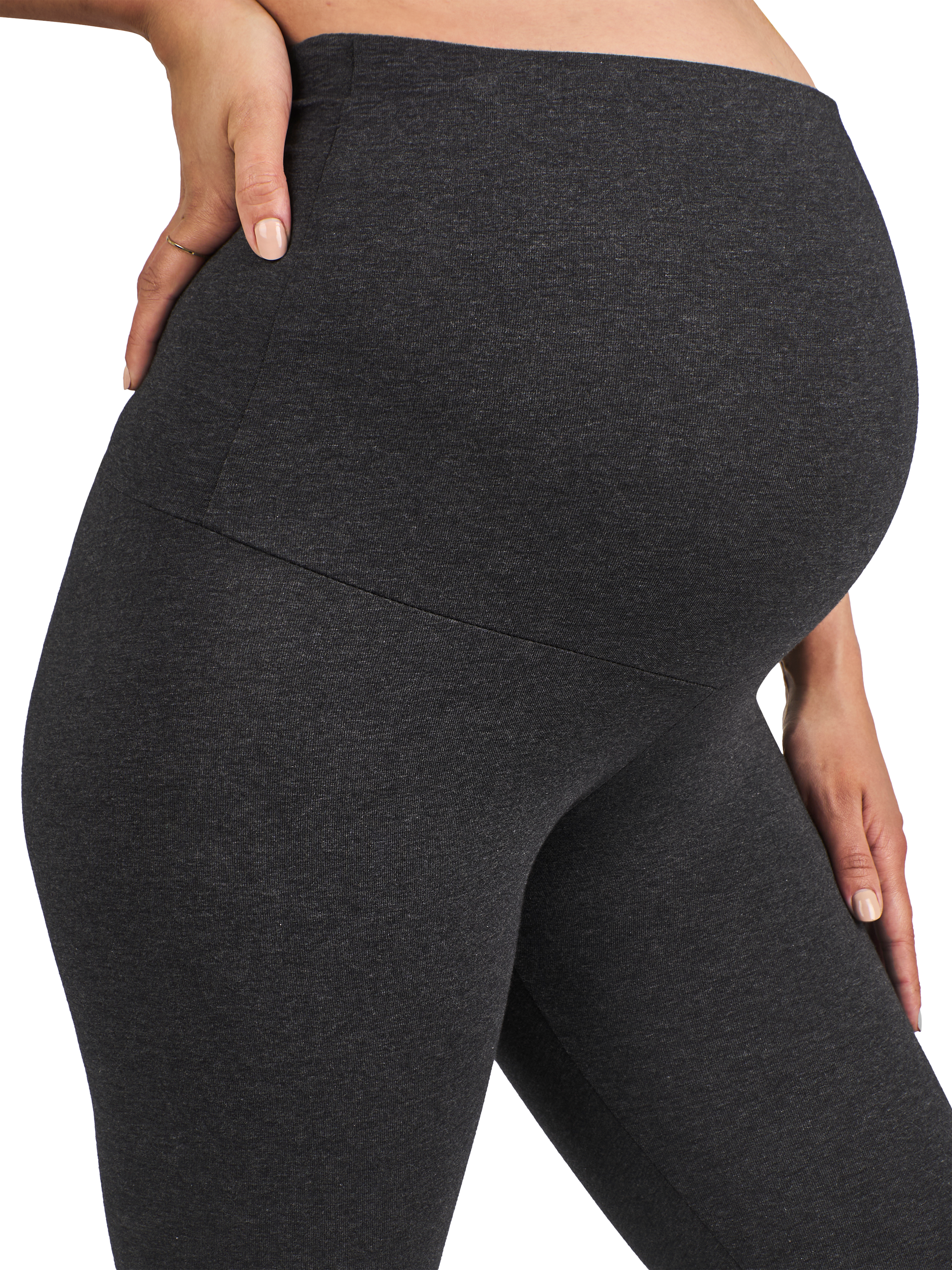 Product image 4 of 4, which shows JoJo Maman Bébé Cotton Blend Maternity Leggings, Charcoal, S
