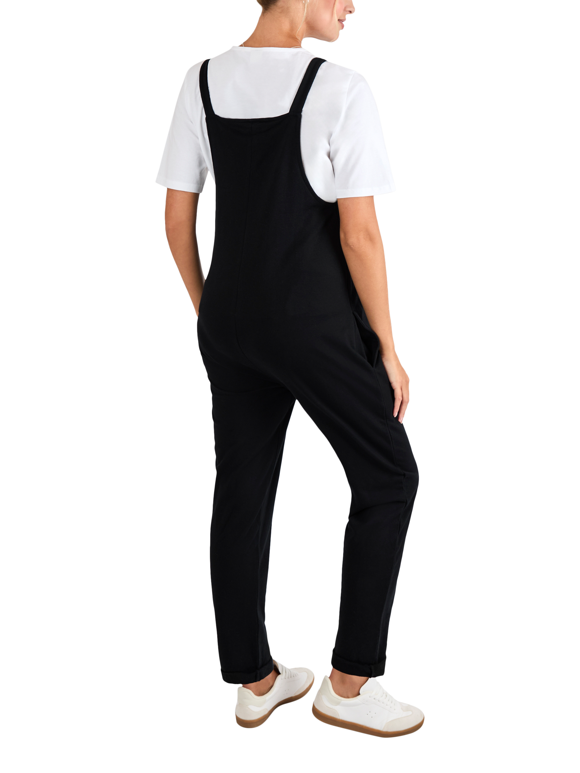Product image 5 of 5, which shows JoJo Maman Bébé Cotton Jersey Maternity Dungarees, Black, S