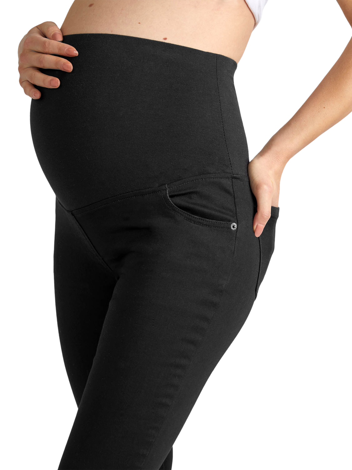 Product image 3 of 3, which shows JoJo Maman Bébé Cotton Blend Skinny Maternity Jeans, Black, S