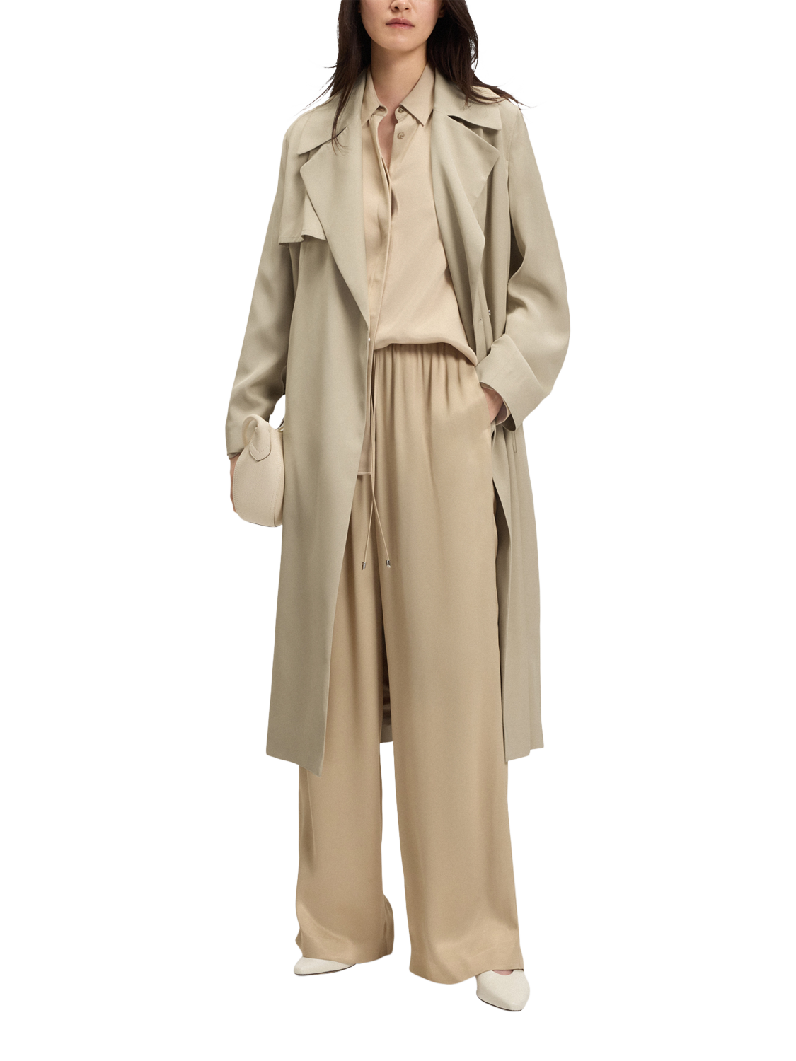 Product image 2 of 5, which shows HUGO BOSS BOSS Tie Waist Trench Coat, Beige, 6