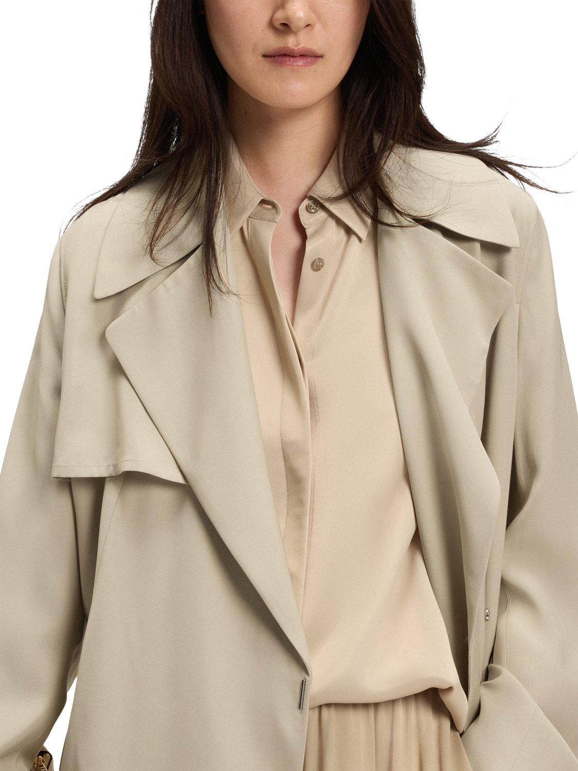 Product image 4 of 5, which shows HUGO BOSS BOSS Tie Waist Trench Coat, Beige, 6