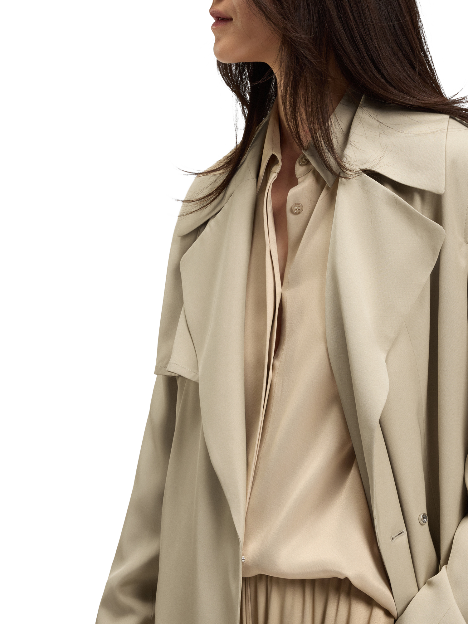 Product image 5 of 5, which shows HUGO BOSS BOSS Tie Waist Trench Coat, Beige, 6
