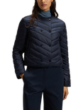 BOSS Pranella Double Breasted Padded Jacket, Dark Blue