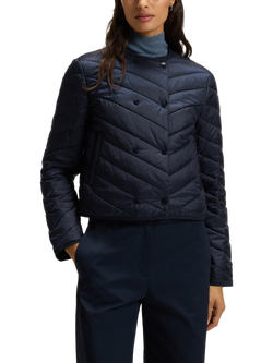 BOSS Pranella Double Breasted Padded Jacket, Dark Blue, Dark Blue
