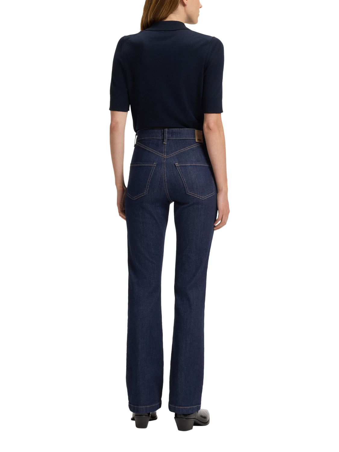 Product image 2 of 6, which shows BOSS Lyris Bootcut Skinny Jeans, Navy, 27L