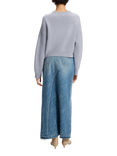 BOSS Finevra Embroidered Logo Cropped Sweater, Silver Lilac