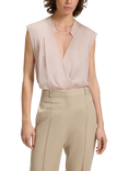 BOSS Basina Silk Rich Wrap Blouse, Pale Pink