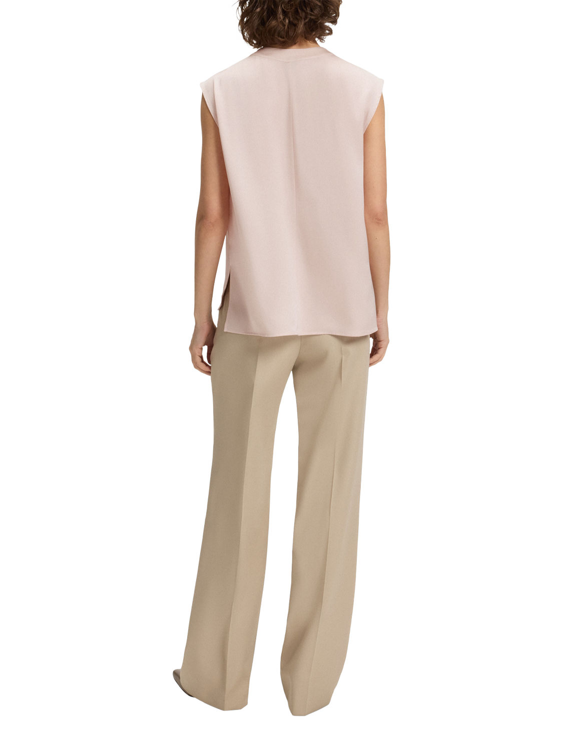 Product image 2 of 6, which shows BOSS Basina Silk Rich Wrap Blouse, Pale Pink, 8