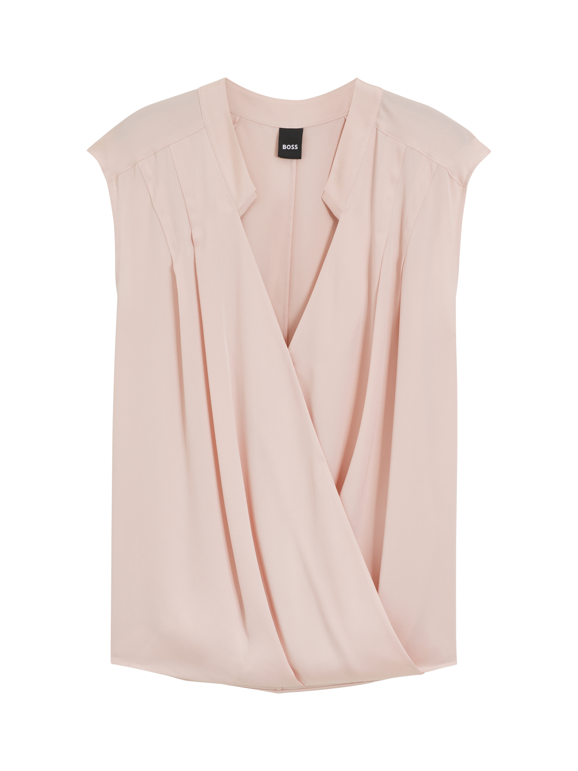 Product image 4 of 6, which shows BOSS Basina Silk Rich Wrap Blouse, Pale Pink, 8