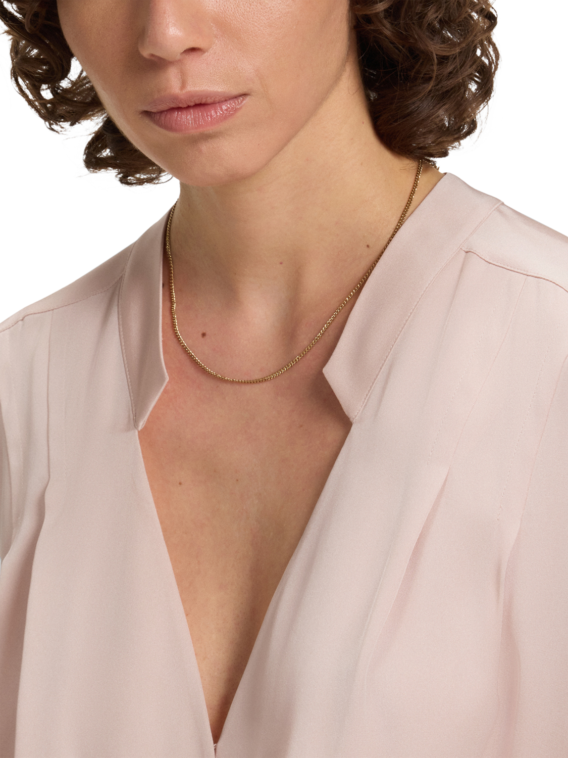 Product image 5 of 6, which shows BOSS Basina Silk Rich Wrap Blouse, Pale Pink, 8