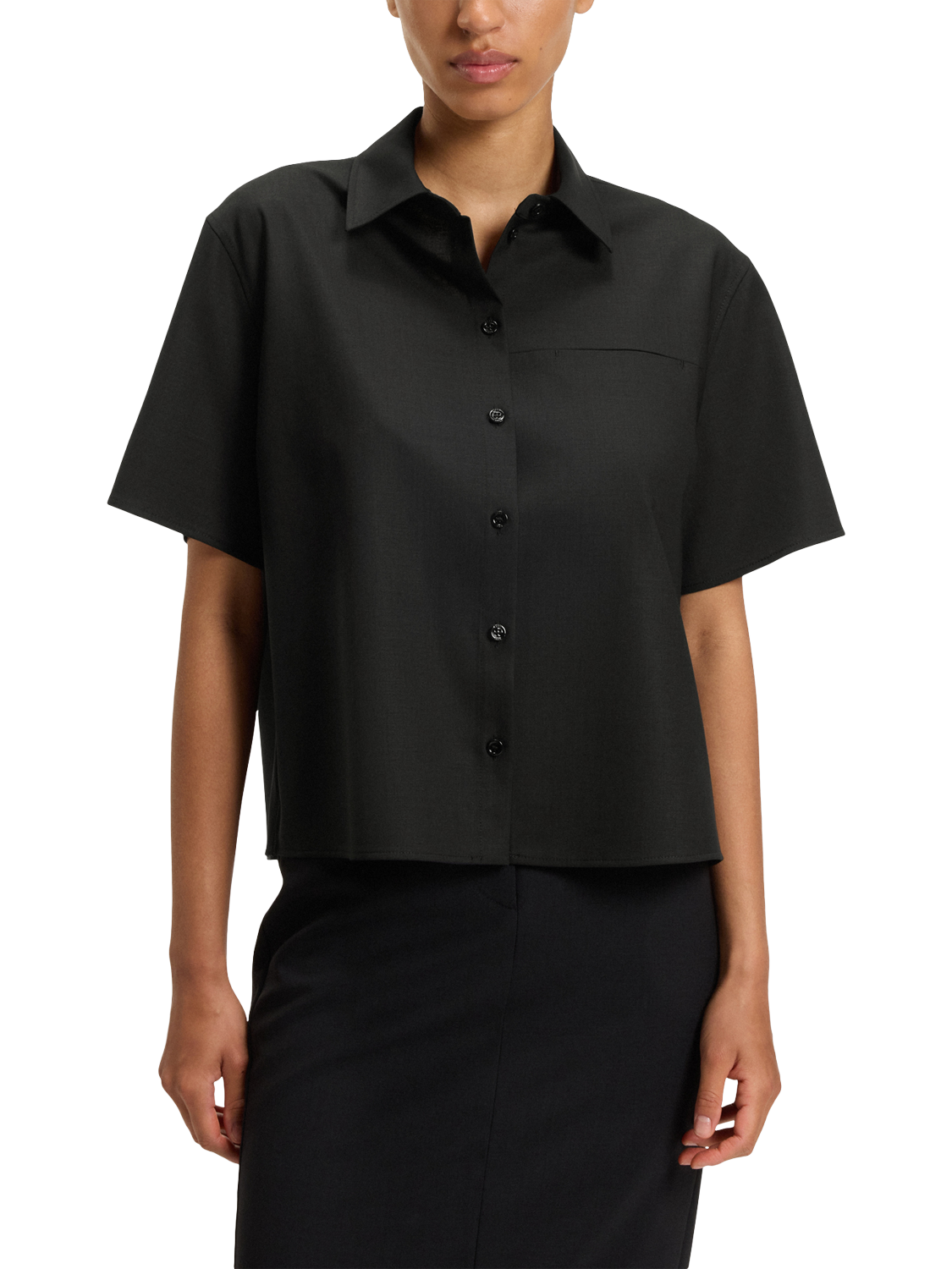 Product image 1 of 6, which shows BOSS Bulera Pure Wool Shirt, Black, 4