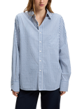 BOSS Saturday Stripe Long Sleeve Shirt, Blue/White