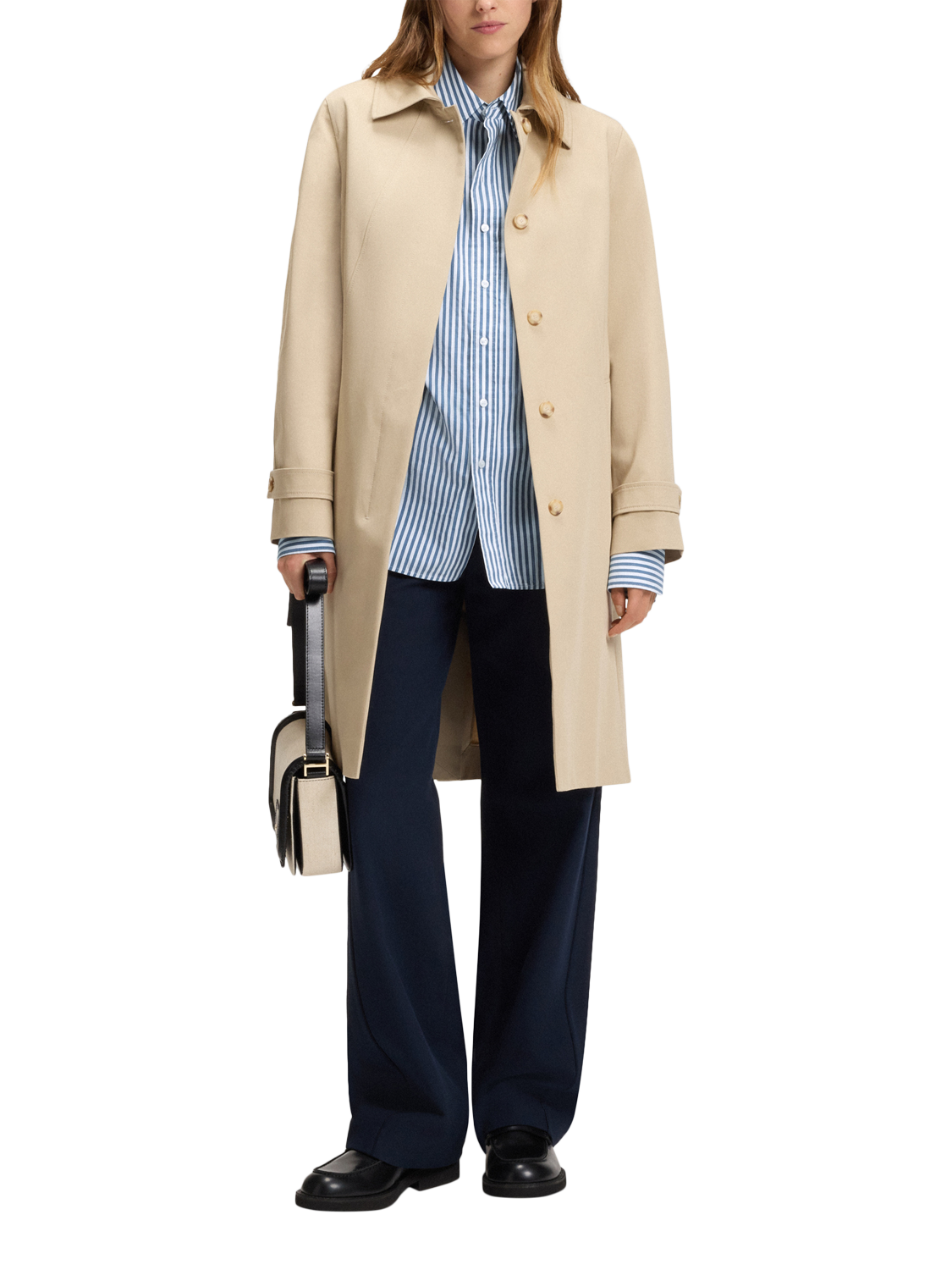 Product image 3 of 6, which shows BOSS Saturday Stripe Long Sleeve Shirt, Blue/White, 8